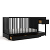 Graco Teddi 5-In-1 Convertible Crib & Changer With Drawer (Black) - Greenguard Gold Certified Baby Crib Crafted From Wood, Conve
