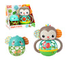 Bright Starts Giggle & Rattle Gift Set - Musical & Sensory Baby Toys 2-Pack, Elephant & Monkey, Unisex, Newborn+