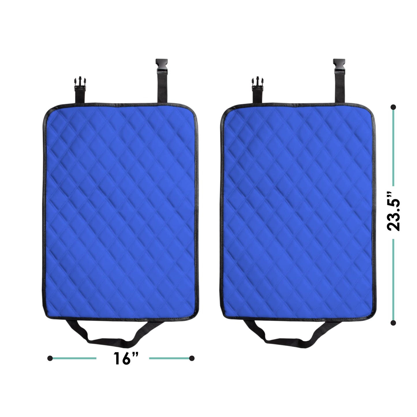 Fh Group Faux Leather Seat Back Kick Protectors - 2 Pack Diamond Stitched Back Seat Protector For Driver And Passenger Seat, Wat