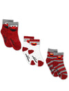 Sesame Street Elmo Baby Toddler Boy'S Girl'S 3 Pack Crew Socks With Grippers (12-24 Months, Red)