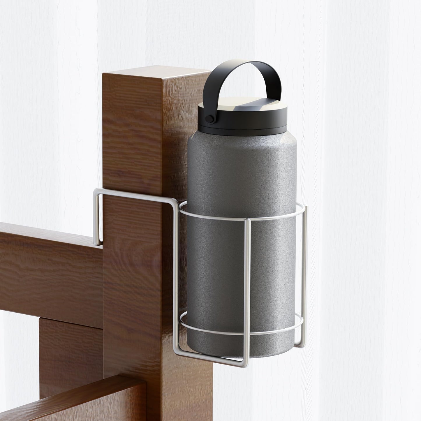 Bed Cup Holder(Diameter: 3.3IN) Drink Holder Water Bottle/Glass Organizer for 2.5 * 2.5 Square Columns Wood Dorm Room Bunk Bed C