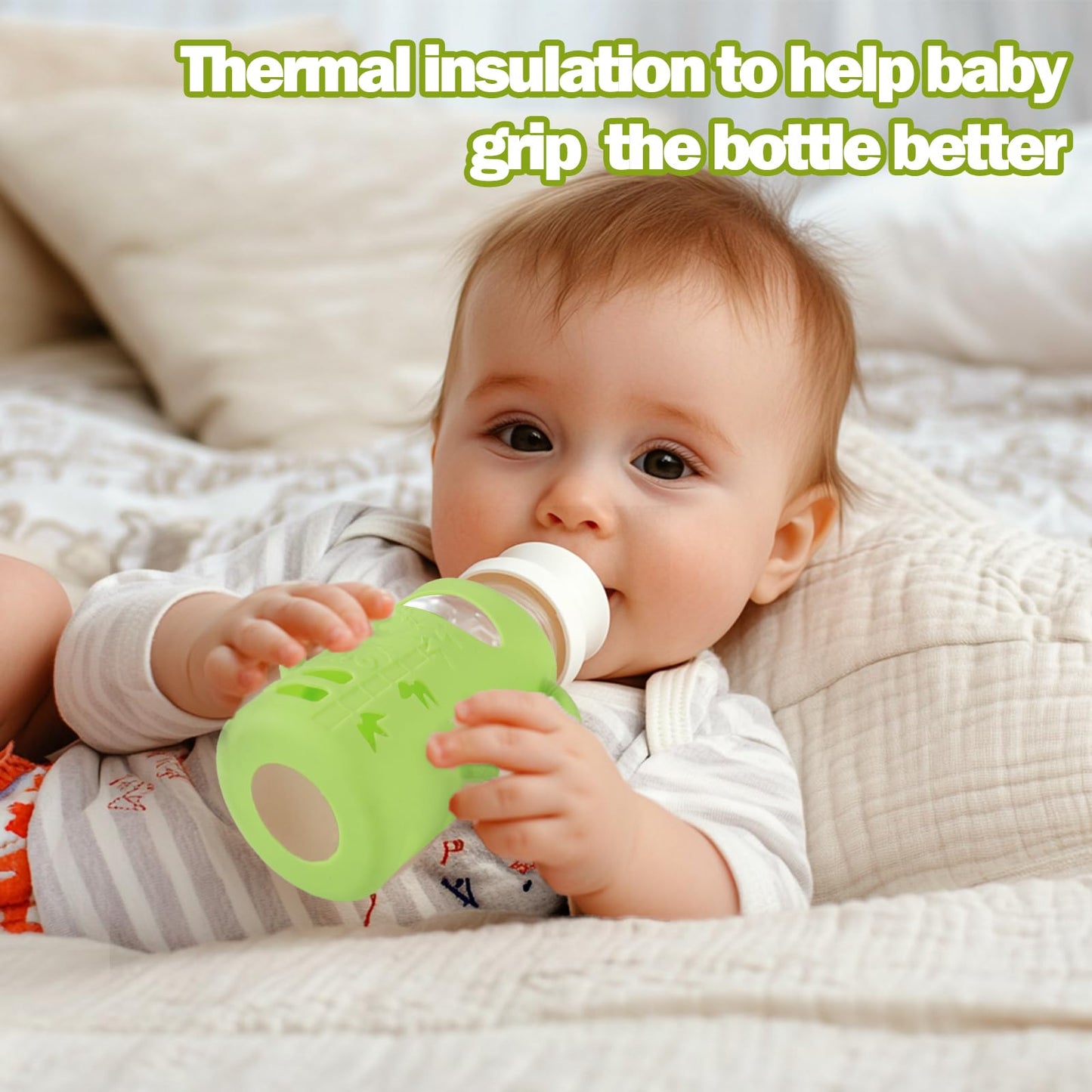 4 Pack Silicone Sleeves For Dr. Brown'S Glass Baby Bottles - Drop Protection Baby Bottle Sleeves,Compatible With Dr. Brown'S New