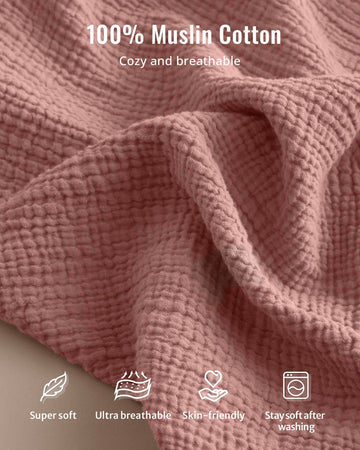 Blissful Diary Muslin Baby Changing Pad With Waterproof Lining Foam, Diaper Changing Table Pad With Cover For Dressers (Dusty Pi