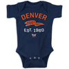 Retro Pennant Baby Apparel For Denver Football Fans (Nb-7T) (Navy Onesie, 18 Months)