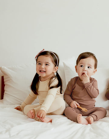 Vaenait Baby Kids Toddler Cotton Sleepwear Pajama Pjs 2Pcs Set Basic Ivory L