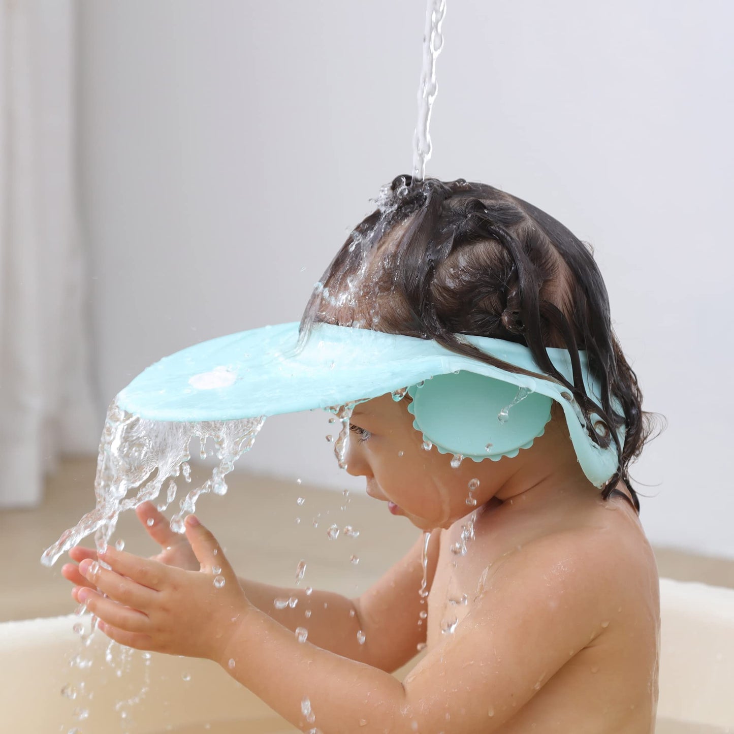 Baby Shampoo Cap Shower Visor Shield Hat Kids Bath Washing Hair Rinser Prevents Water From Pooling In Face For To Protect The Ey