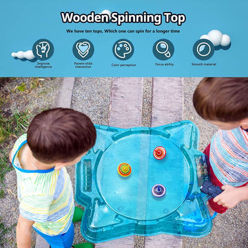 Colorful Painted Wood Spinning Tops, Kids Novelty Wooden Gyroscopes Toy, Assorted Standard Tops, Flip Tops, Kindergarten Educati