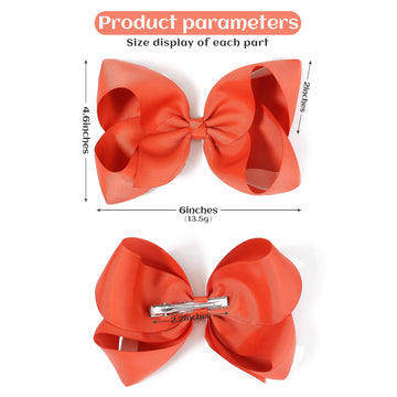 30Pcs Big 6 Inch Hair Bows For Girls Grosgrain Ribbon Toddler Hair Accessories With Alligator Clips For Toddlers Baby Girls Kids