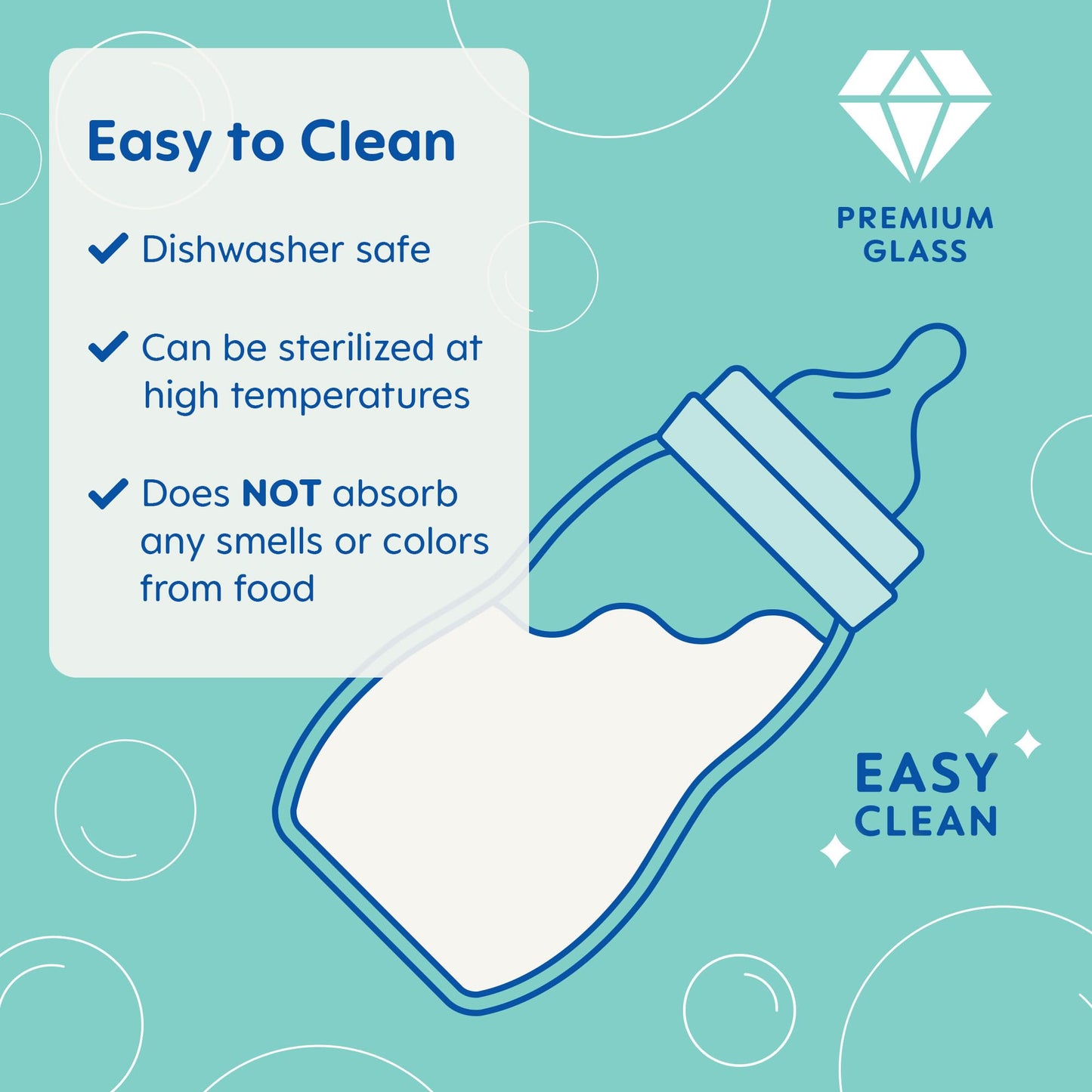 Mam Feel Good Medium Flow Premium Glass Bottle, Easy Switch Between Breast And Bottle, 9Oz, 0+ Months, Unisex, 3 Pack