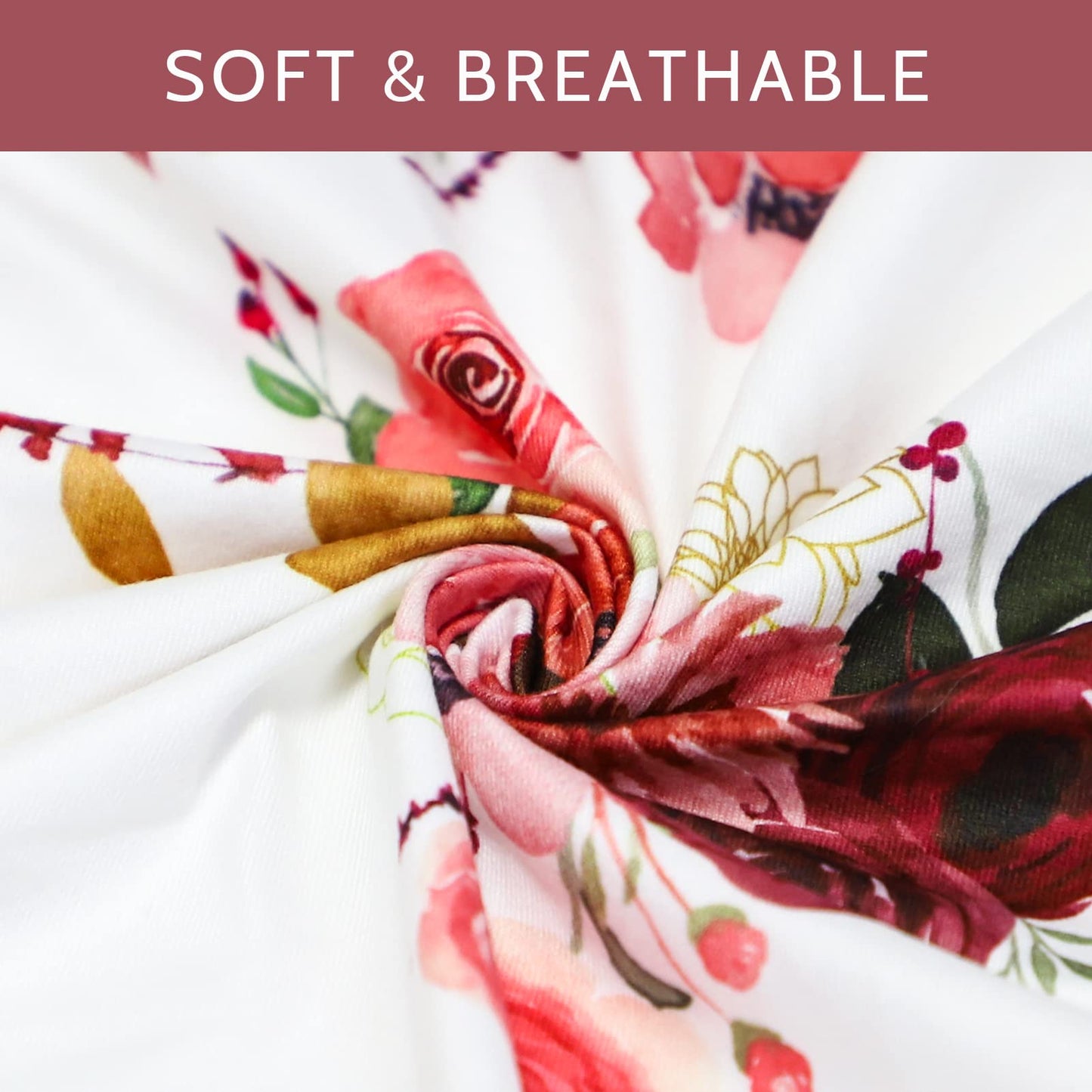 Floral Nursing Pillow Cover For Baby Girl, Soft Organic Breastfeeding Pillow Slipcover, Newborn Feeding Pillow Cover, Burgundy W