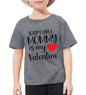 Valentine'S Day Shirts Toddler Boys Valentine T-Shirt Mommy Is My Valentine Tshirt Graphic Tee Tops Gray