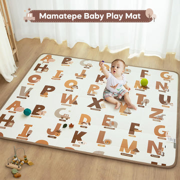 Mamatepe Foldable Baby Play Mat, 71' X 55' Waterproof Double-Sided Cushioned Activity Play Mat, Soft Lightweight Foam Playmat