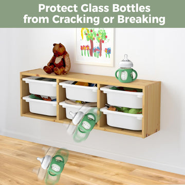 3 Pack Silicone Sleeves For Philips Avent Glass Bottle - Anti Breakage Baby Bottle Holder With Handles For Phillips Avent Glass