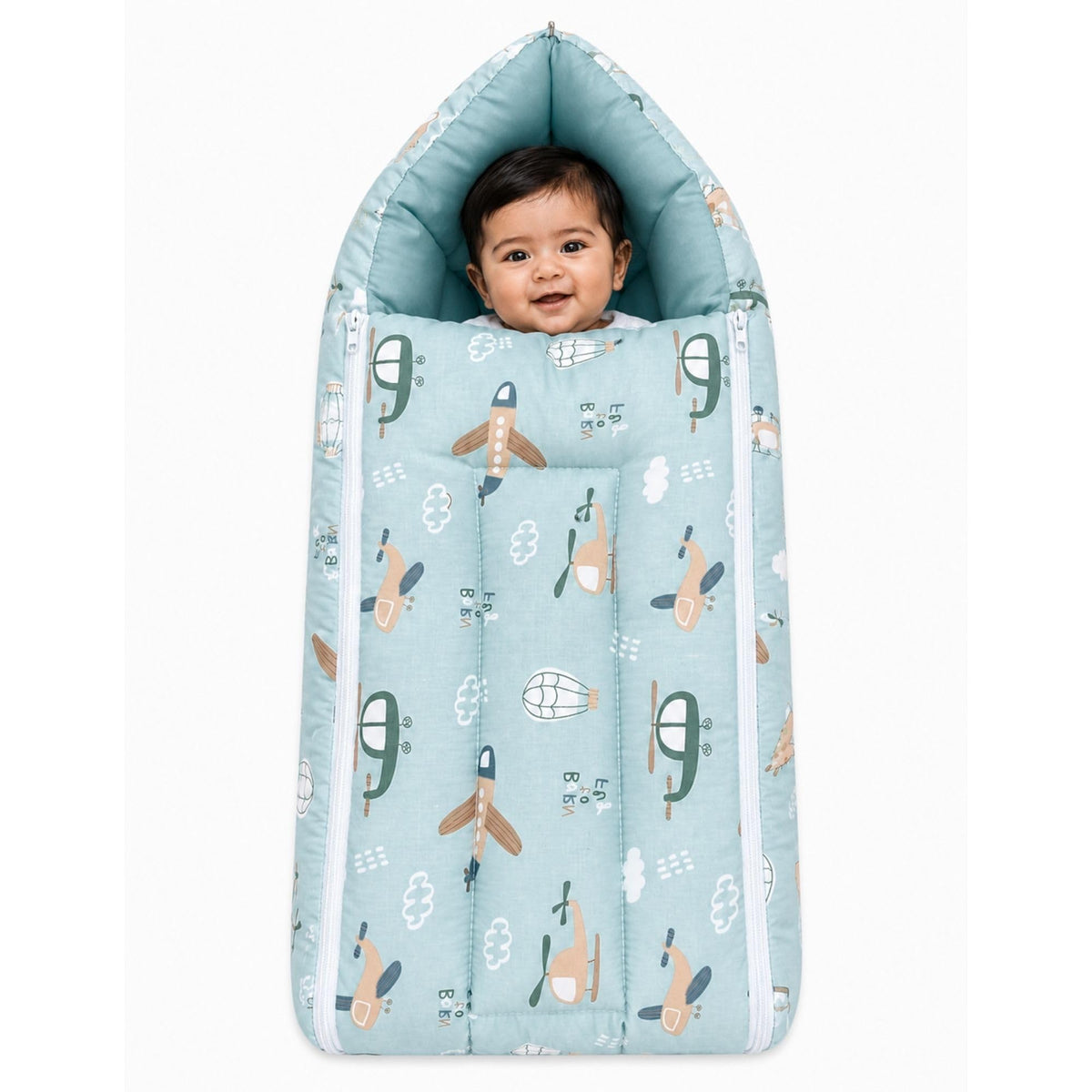 tinybloo 3 in 1 Baby Sleeping Bag for New Born 06 Months | Soft Cotton Carry Nest & Portable Baby Bed | Breathable Foldable Inf
