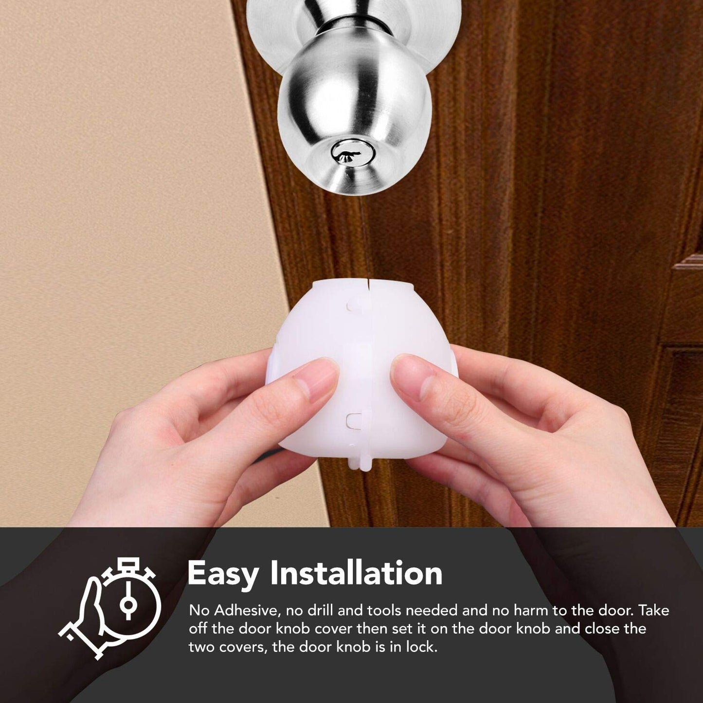 Eudemon 6 Pack Baby Safety Door Knob Covers Door Knob Locks
