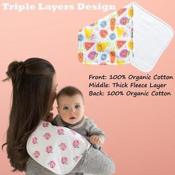 Kiddystar Premium 5-Pack Baby Burp Cloths | 100% Organic Cotton, Large, Soft, And Absorbent Burping Towels For Newborns & Infant