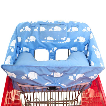 Soft Pillow Attached 2-In-1 Shopping Cart And High Chair Cover For Baby~Padded~Fold'N Roll Style~Portable With Free Carry Bag (B