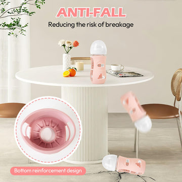 Minmunjiu 3 Pack Silicone Sleeves For Philips Avent Natural Glass Baby Bottles, Anti Breakage Baby Bottle Holder For Baby Girls,