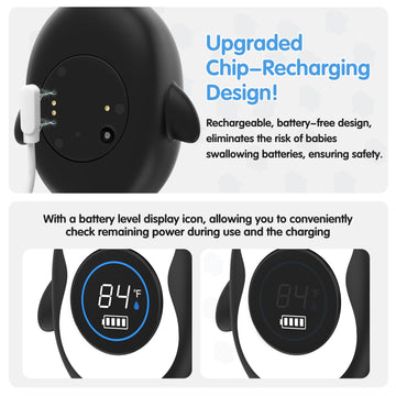 Ledfaah Rechargeable Bath Thermometer| Safety Baby Shower Thermometer| Auto On/Off Bathtub Water Thermometer With Colorful Tempe