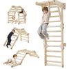 HTWELL Kids Climbing Toys,Pikler Triangle Set,Plastic Montessori Indoor Play Gym,Multifunction Foldable Indoor Climbing Gym for