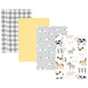 Hudson Baby Unisex Baby Cotton Flannel Burp Cloths, Cute Farm 4-Pack, One Size