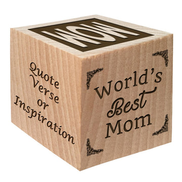 Mothers Day Gift Block 2023 - Personalized Block First Mother'S Day Gift - Custom Engraved Wooden Baby Block For Boy And Girl An