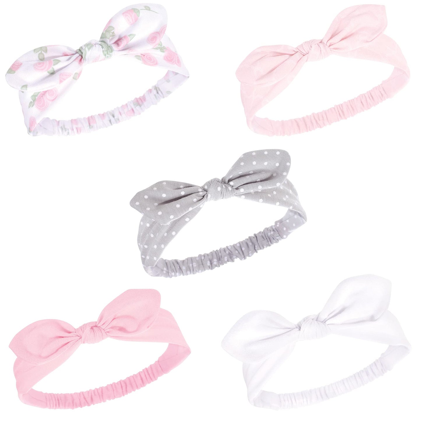 Hudson Baby Unisex Cotton And Synthetic Headbands, Pink Rose, 0-24 Months