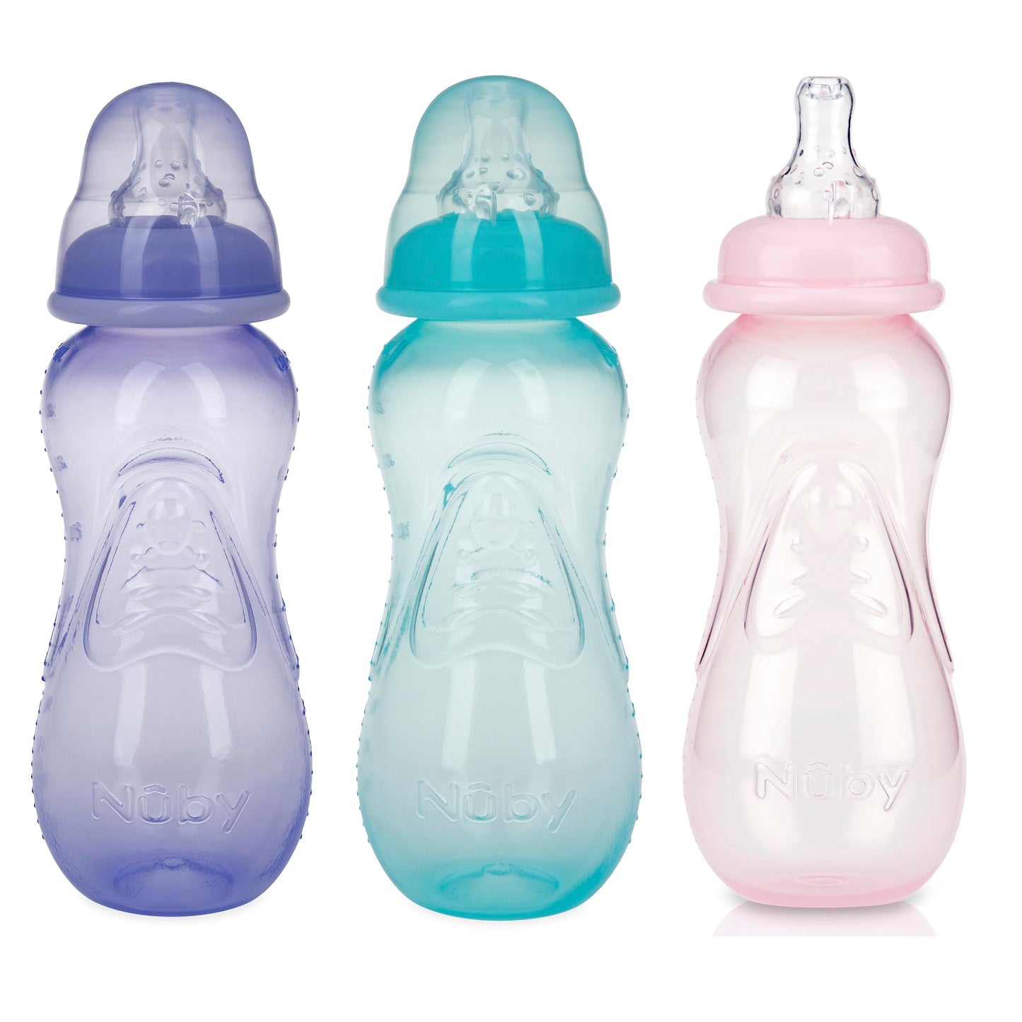Nuby No-Drip Tinted Bottle 3Pk 10 Ounce - Assorted Colors