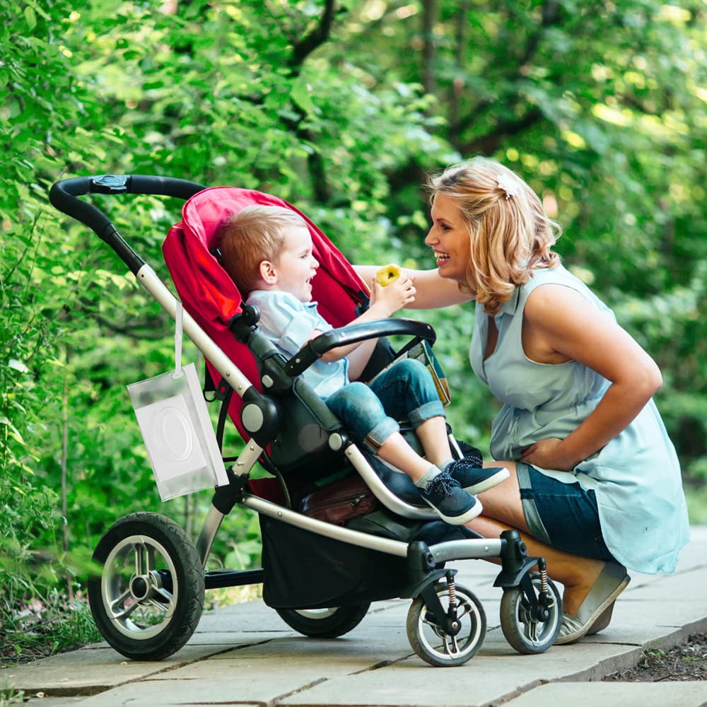 Susimond 6Pcs Portable Wet Wipe Pouch Dispenser, Refillable Reusable Wipe Holder, Eco Friendly Baby Wipes Dispenser Container, T