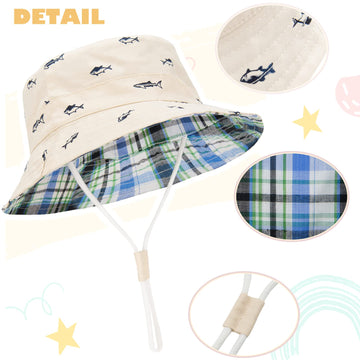 Durio Infant Sun Hat Baby Hats Summer Beach Upf 50+ Sun Protection Newborn Sun Hats Double Sides Cap For Baby Boy Bucket Hat Bei