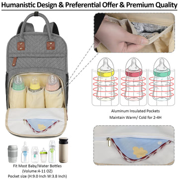 Tenot Diaper Bag Backpack Tote With Insulated Pockets For Men Baby Boys Girls Newborn Unisex Tactical Large Capacity, Multifunct