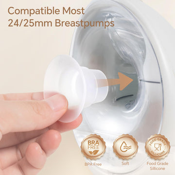 Flange Inserts 16Pcs 15/16/17/18/19/20/21/22Mm For 24Mm Pumps, Flange Sizing Kit Compatible With Medela Elvie Lansinoh Spectra M