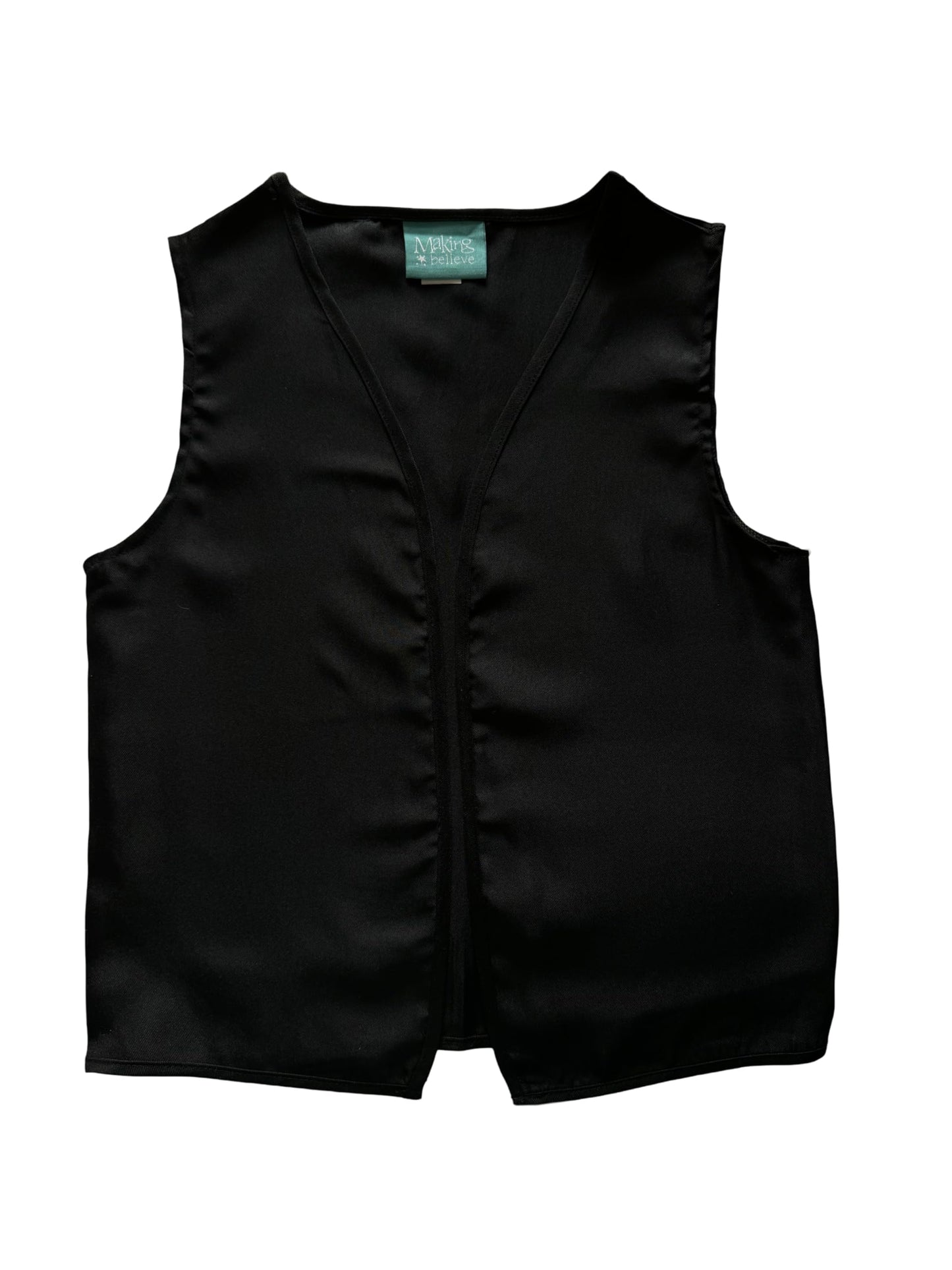 Making Believe Boys Peasant Costume Vest - Large 8-10 - Black