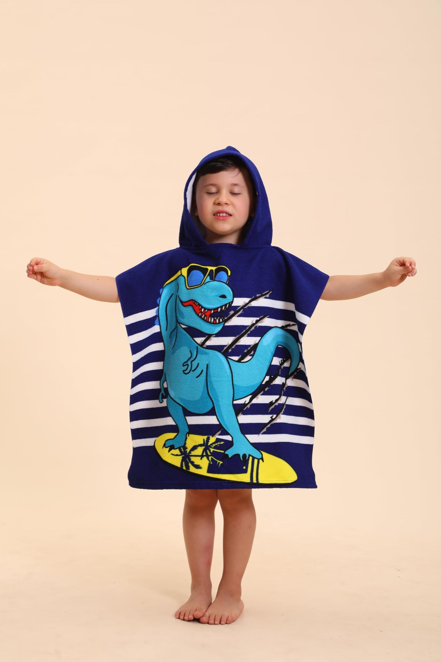 TEHALK Dinosaur Hooded Towels for Kids/Toddler/Boys/Girls, Poncho Beach Towels for Pool/Swimming, Towel Robes/Wearable Towel for