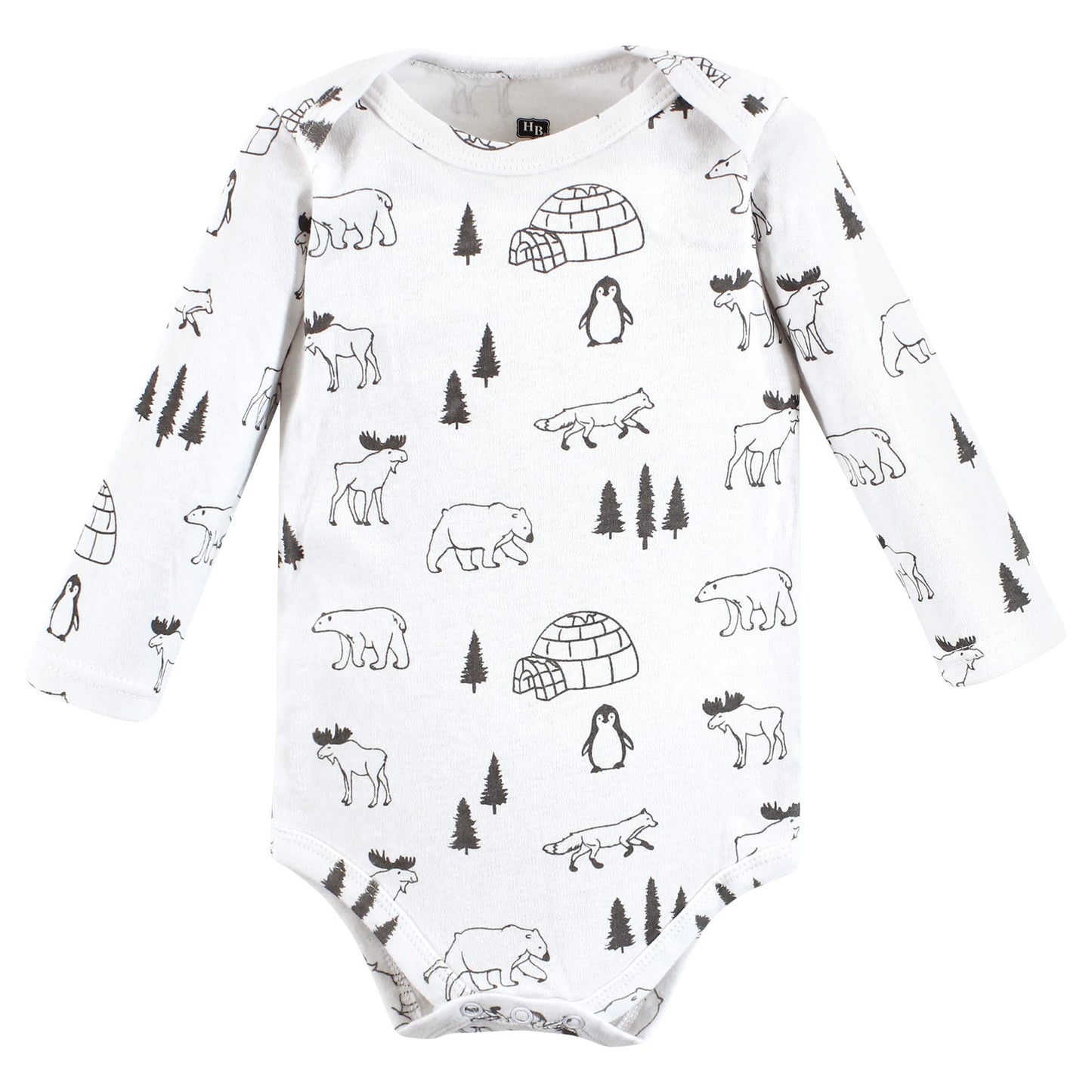 Hudson Baby Unisex Baby Cotton Long-Sleeve Bodysuits, Chill Out Penguin, 0-3 Months