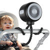 Koonie Portable Stroller Fan With Flexible Tripod, Car Seat Fan Clip-On For Infant, Rechargeable Battery Operated Fan With 3 Spe