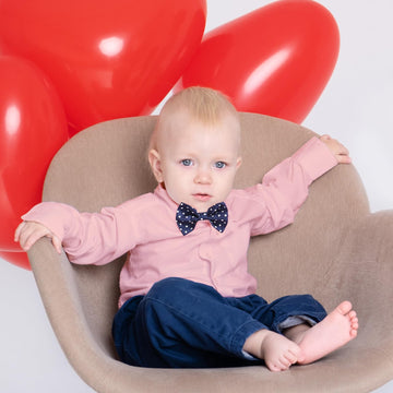 Sobowo Baby Boy Pink Dress Shirt Baby Boys Valentines Day Shirt Bodysuit Long Sleeve Button Up One-Piece Romper Jumpsuit Wedding