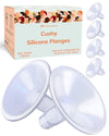 Cushy Silicone Flanges, Breast Shields - Replacement Pump Parts - For Spectra, Lansinoh, Medela Pumps - Great For Elastic Nipple
