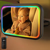 Baby Car Mirror With Light, 7 Rgb Light Rear Facing Baby Car Seat Mirror With Remote Control Rechargeable 360 Rotation Hook Clip