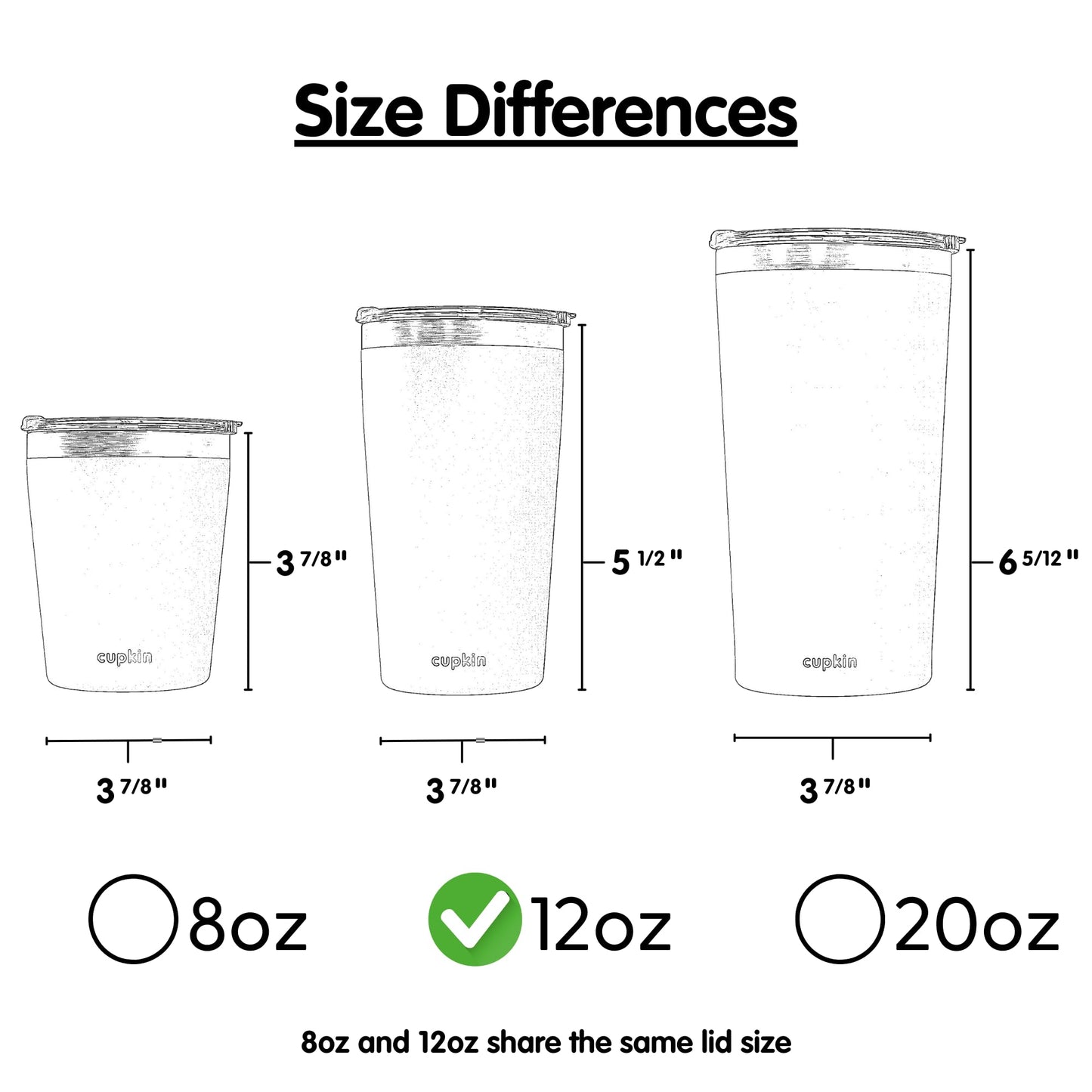Cupkin Toddler Tumblers, The Original 12 Oz Stackable Stainless Steel Cups, Set Of 2 Powder Coated Insulated Kids Water Bottle A
