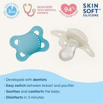 Mam Original Matte Baby Pacifier, Nipple Shape Helps Promote Healthy Oral Development, Sterilizer Case, Boy And Girl , 0-6 Month