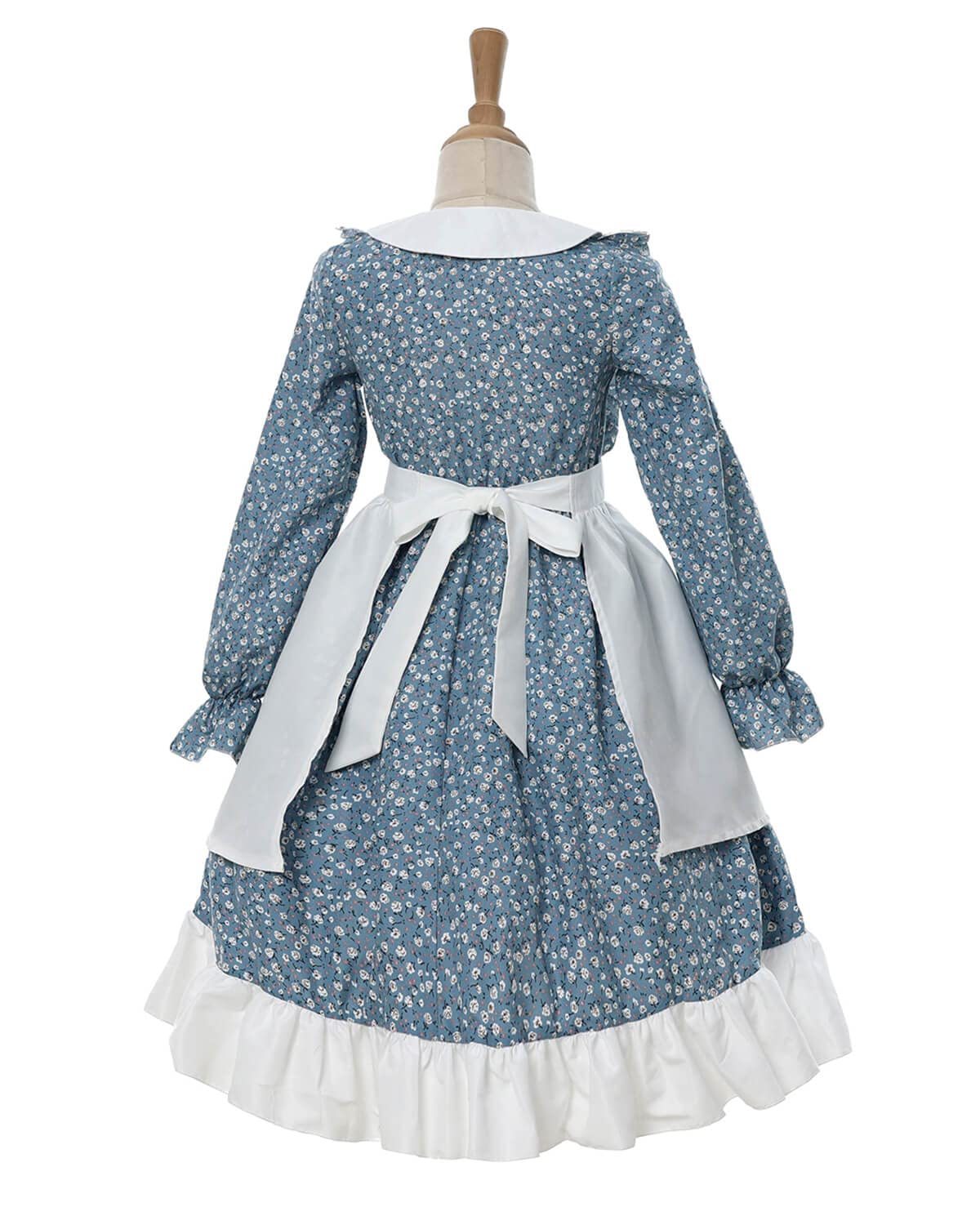 Nuoqi Prairie Dresses Girls Pioneer Laura Ingalls Wilder Costume With Apron Xl, Blue