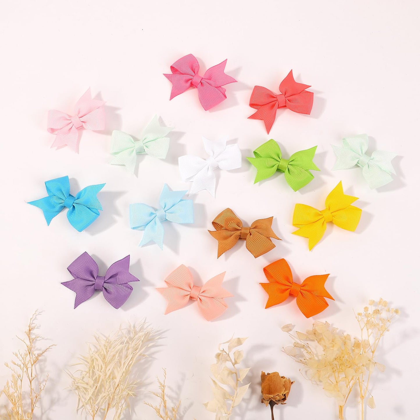 80Pcs 2 Inch Baby Hair Bows Clips For Girls Grosgrain Ribbon Fully Lined Infant Hair Clips Accessories For Baby Girls Newborns T