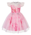 Marendyee Pink Witch Dress For Girls Halloween Costume Kids Tulle Dresses Flutter Sleeve (9-10 Years)