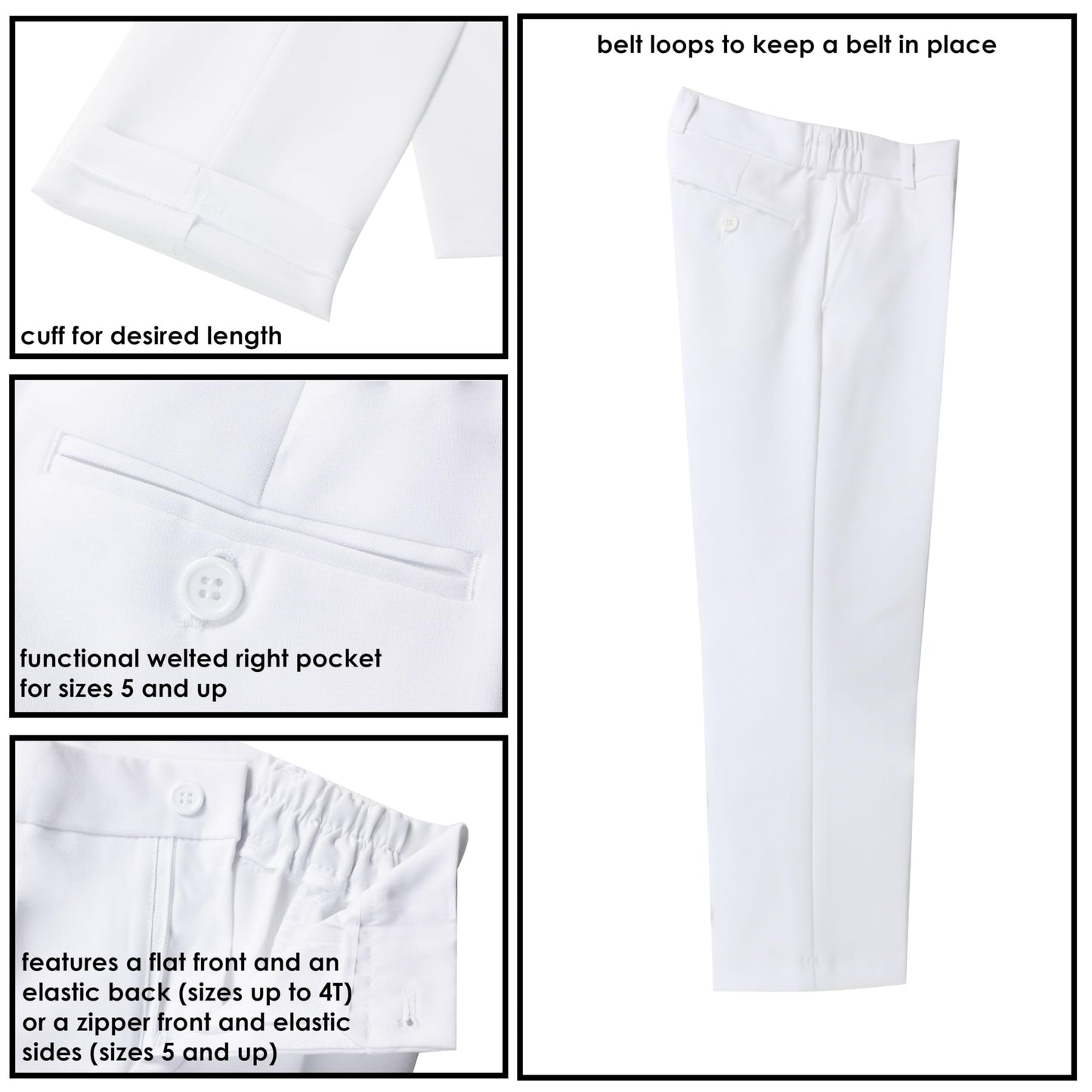 Spring Notion Baby Boys' Classic Fit Formal White Dress Suit Set 2T