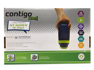 Contigo Kids Autoseal Gizmo Water Bottles, 14Oz (Nautical/School Boy/Granny Smith)