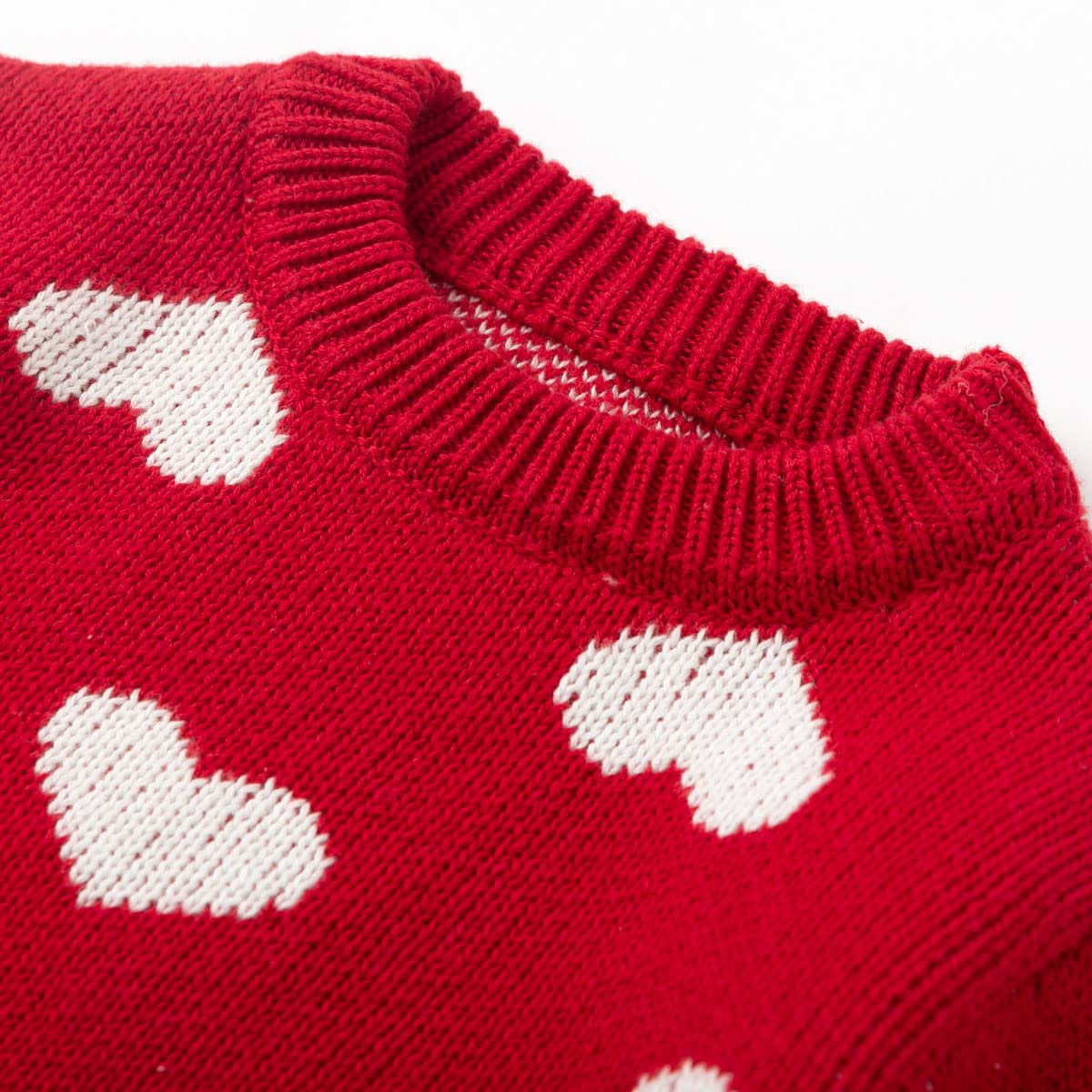 Simplee Kids Baby Girls' Valentine'S Sweater Red Pullover Coat Cotton Sweater Patterns To Knit Heart For Autumn Fall And Winter