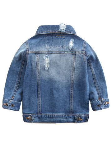 Abolai Baby Boys' Basic Denim Jacket Button Down Jeans Jacket Top Style2 Lightblue 110