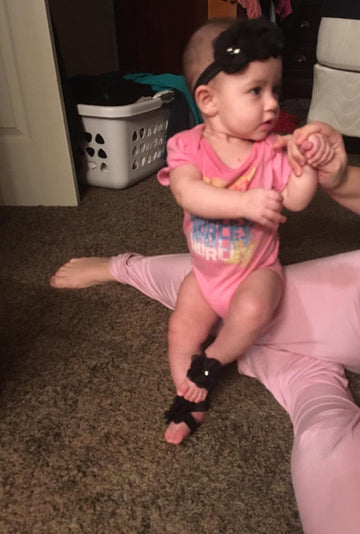 Ld Dress Baby Girl Foot Flower + Headband (Royal Blue)