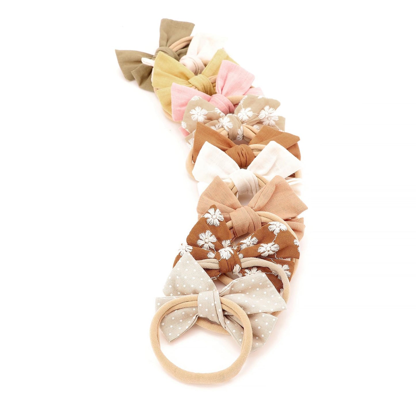 Dreshow Bqubo Baby Girl Bows And Headbands Cute Headbands With Bow Nylon Hairbands Handmade Hair Accessories For Newborn Infant